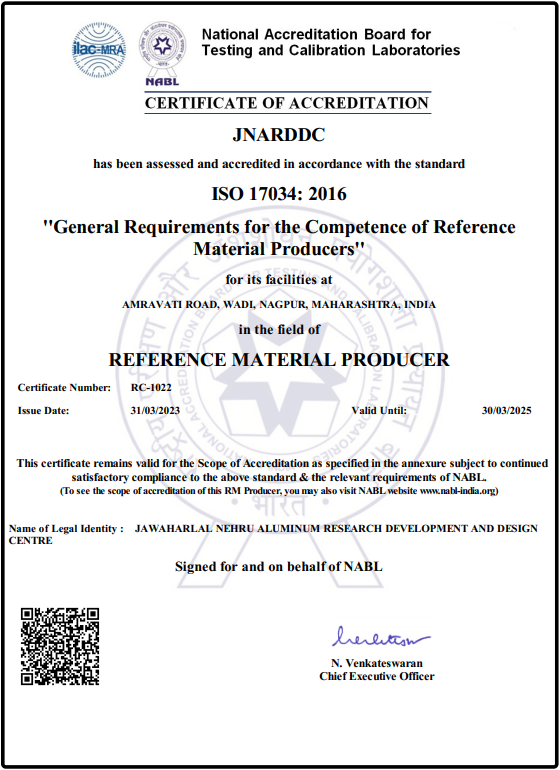 JNARDDC NABL Certificate TC-8254